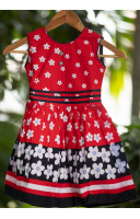 Flower Printed Cotton Kids Dress (KR1193) Flower Printed Cotton Kids Dress (KR1193)